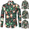 Men Casual Snowflakes Christmas Deer Printed Christmas Shirt Top Blouse