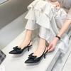 Fashion 2024 Fashion New Women's Bowknot Heeled Sandals Shallow Mouth Comfort Shoes for Pointed Stiletto High Women's Shoes