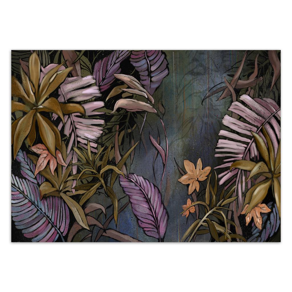 Wallpaper Exotic Jungle Leaves Painted