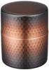 Shinko Metal Small Tea Caddy with Shakudo Finish (Capacity: 150g) Pure Copper Shakudo Finish with Hammered Texture, BC-213