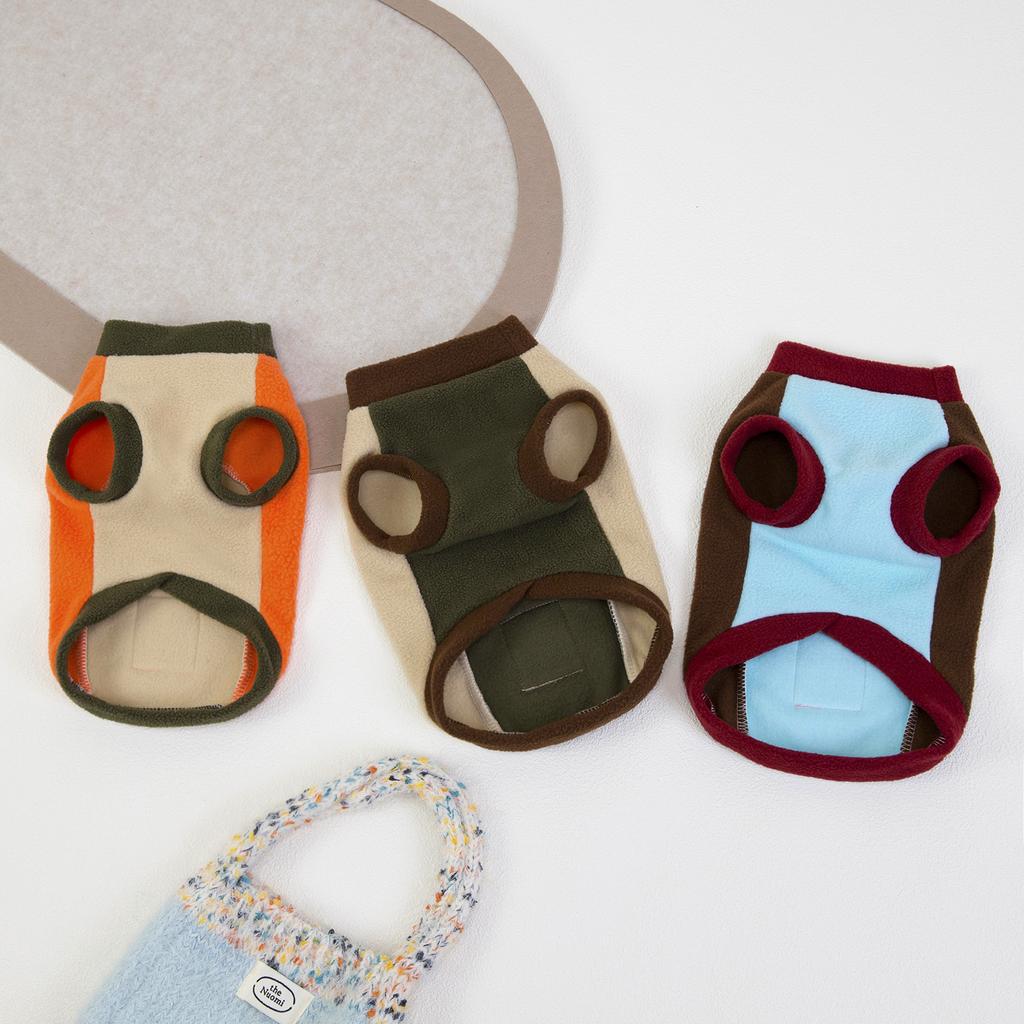 Winter Thick Fleece Two-Legged Dog Clothes Color-Block Pet Apparel for Cold Weather Warm Winter Pet Jacket Small Breed Outfit