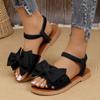 Cloth Sandals Soft-soled Bow Shoes One-line Sandals Fashionable and Sweet Flip-flops