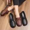 Middle-aged Women's Spring and Autumn Loafer Shoes Mom's Fashion Casual Leather Shoes Comfortable Soft Sole Non-slip Flats