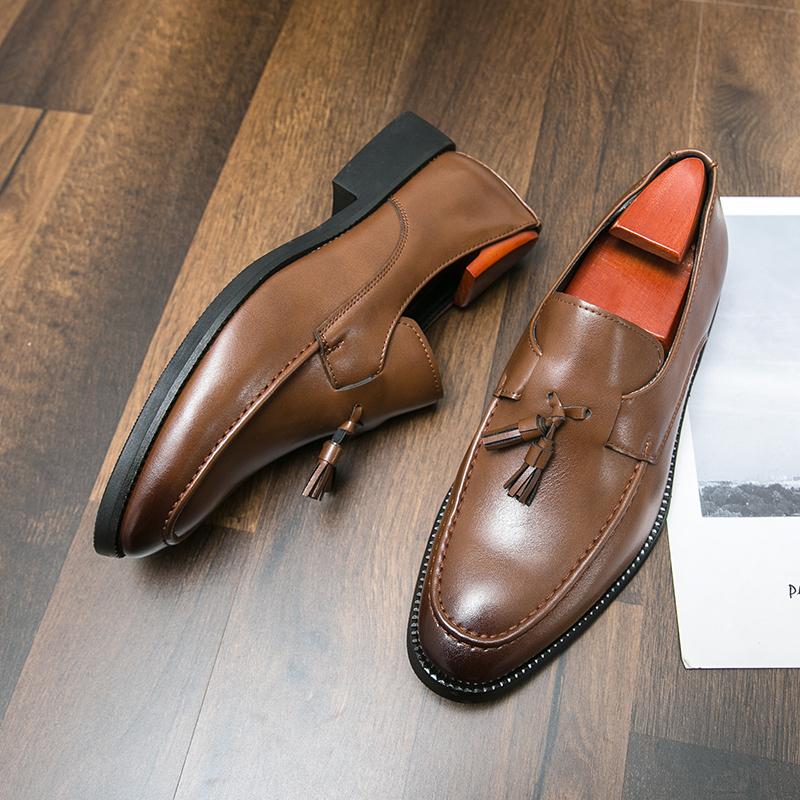 Men's Designer Dress Wedding Fashion Tassel Office Leather Man Comfy Business Formal Italy Driving Shoes for Men Plus Size 38~48