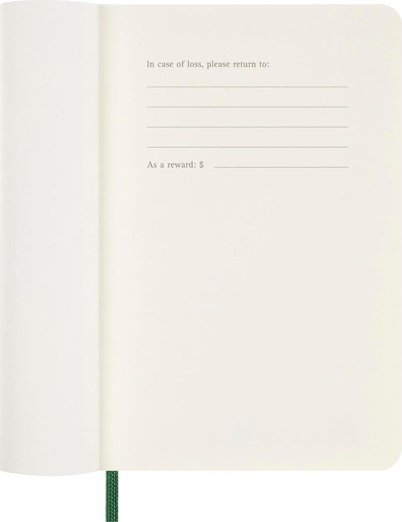 Moleskine Planner Starting In 1 Page Per 12 Daily Pocket Size Wide X 14cm Soft Myrtle DSK1512DC2Y25 2025, January, Day, Months, Diary, (9cm Long),