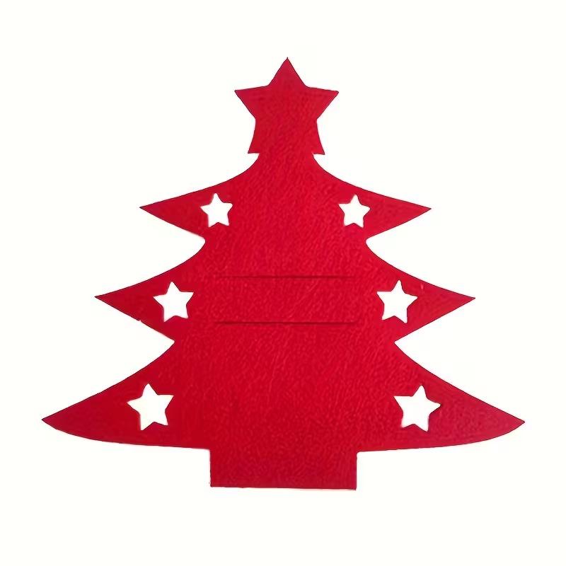 1-20PCS Christmas Tableware Set - Felt Silverware Pockets with StarDesign for Holiday PartiesChristmas Table Decor CutleryHolder