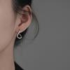 Girls Exquisite 925 Sterling Silver Rregular Dislocation Earring Plain Hoop Earrings Goth Ear Studs