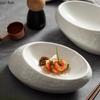 Irregular Shape Ceramic Pasta Steak Plate Restaurant Solid Color Tableware Snack Dessert Dish Cooking Dishes Sashimi Sushi Plate