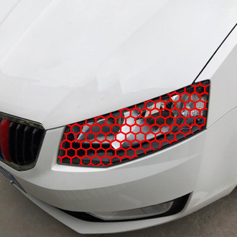Multicolor Reflective Honeycomb Sticker for Car Tail Light Decoration Hollow Wrap Film DIY Decals Car Exterior Styling