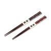 Wooden Chopsticks Pair Black 23cm and Red Hashi Current Model J-kitchens Set, 21cm,