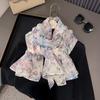 Original Design Birds Singing and Flowers Fragrance Pastoral Style Versatile Warm and Beautiful Neck Protection Shawl Spring and Summer New Style