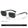 New Polygonal Frameless Glasses For Women With High-end Literary Retro Sunglasses Fashion Sunglasses 336