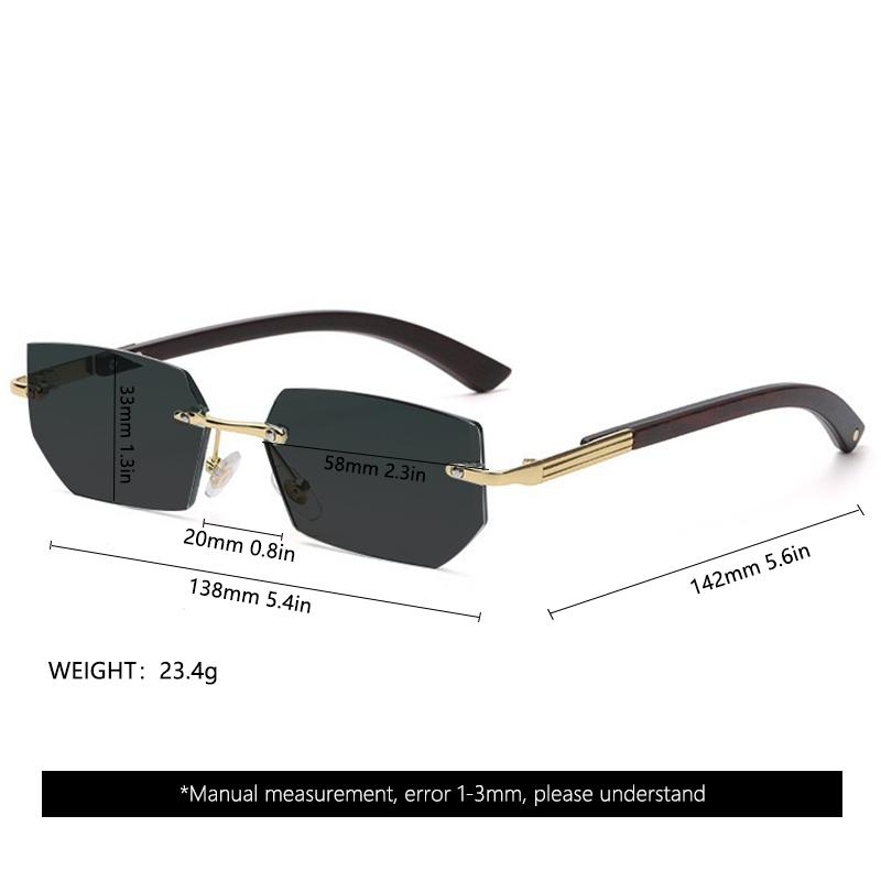 New Polygonal Frameless Glasses For Women With High-end Literary Retro Sunglasses Fashion Sunglasses 336