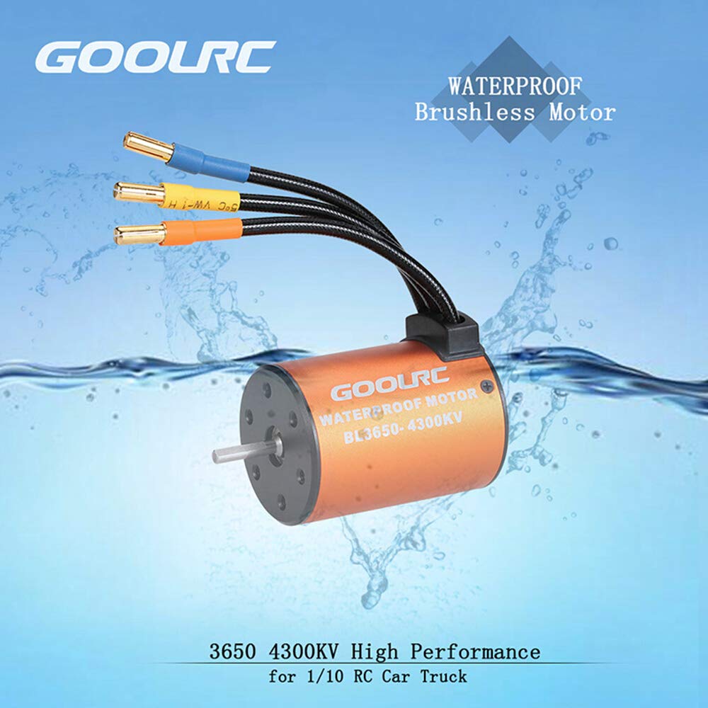 GoolRC Combo Set: 3650 4300KV Motor, 60 Brushless ESC, 20kg Servo with 25kg Servo Arm for 110 Scale RC Cars, Trucks, and Off-Road Use
