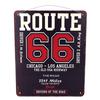 [A1196] - Retro Metal Sign 'Route 66' Red Black Vintage - 25x20 Cm