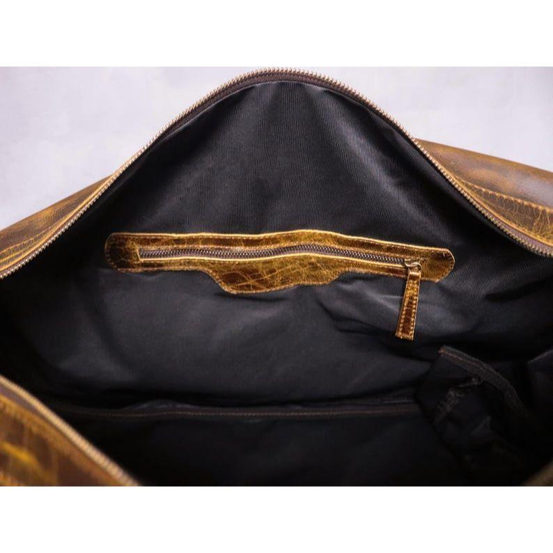 Buffalo Leather Duffle Bag: Handmade Full Grain Weekender