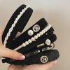Elegant Camellia Pearl Headband for Women - Autumn/Winter Luxe Fashion Accessory