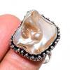 Biwa Pearl Gemstone 925 Sterling Silver Jewelry Ring Size 8