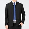 High-end Mulberry Silk Stand-up Collar Jacket for Middle-aged Men, Dad's Cadre Business Jacket, Spring and Autumn Casual Large Size Jacket