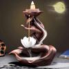 Stress Relief Fragrance Backflow Incense Burner Waterfall Oke Gift Easy Clean Ornament Fountain Stick Holder Home Decor