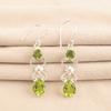 Natural Peridot Gemstone 925 Sterling Silver Jewelry Handmade Girls Earrings 2" EE-156-9