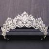 Trendy Bridal Hair Accessories Silver Color Crown Headdress Baroque Rhinestone Crystal Wedding Tiara Hair Jewellery Accessories