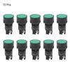 10PCs Plastic XB2 Flat Head Reset Control Button Switch 22mm  for Switching CircuitGreen EA131