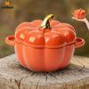 Керамическая миска для тыквенного супа Leeseph, керамическая кастрюля для тушения в форме тыквы с крышкой и ручкой, кастрюля для приготовления пищи для домашней кухонной вечеринки