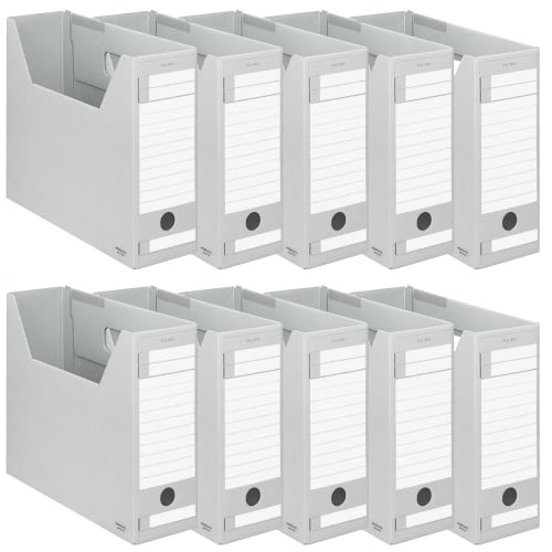 KOKUYO Коробка для хранения файлов типа D, ширина 94 мм, A4, 10 штук, серая