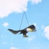 1 Piece Outdoor Eagle Figurine Hanging Bird Deterrent Plastic Eagle Ornament Vivid Flying Bird Hawk Decoy Garden Scarecrow