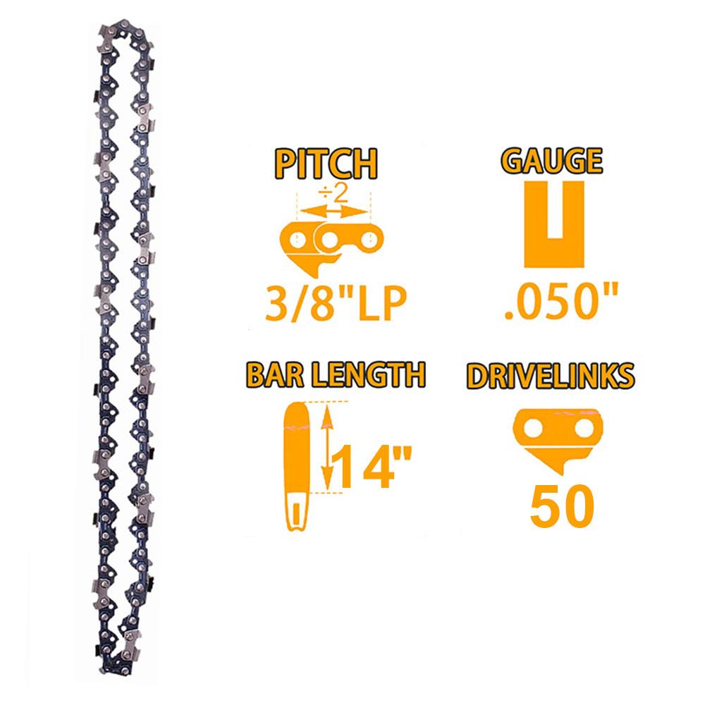 1/2/3/4/6 Pcs 14Inch Saw Blade Chainsaw Chains 3/8" LP 050" Gauge 50 Drive Link Electric Saw Blade Tool Saw Accessory Replacement Wood Cutting