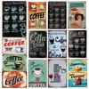 Vintage Shabby Chic Coffee Menu Metal Tin Sign Retro Home Bar Cafe Pub Tavern Wall Decor Decorative Plate Poster for Kitche