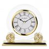 Wm. Widdop Glass & Gold Round Mantel Clock