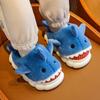 Waterproof Non-Slip Cute Shark Cotton Slippers for Kids - Autumn/Winter