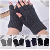 Solid Color Fingerless Gloves Driving Gloves Half-finger Gloves Simple Knitted Gloves Autumn