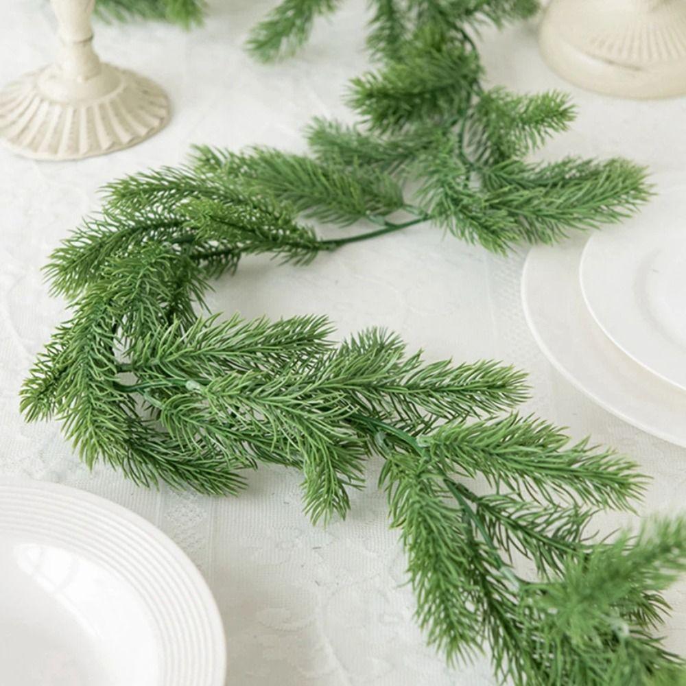 Real Touch Artificial Pine Garland 2M Winter Pine Garland Faux Greenery Garland Fireplaces