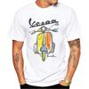 Hip Hop Boy Casual White TopsVintage Man Style New Summer Men's Short Sleeve Retro Classic Vespa Italy Scooter Art Print T-Shirt