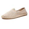 Women Sewing Flax Shoes Slip On Loafers Casual Shoes Man Espadrilles Hemp Canvas Flat Shoes Plus Size Fisherman Driving Footwear
