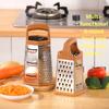 Терка из нержавеющей стали, портативная ручная овощерезка, имитация деревянной ручки, измельчитель для чеснока и моркови, кухонные принадлежности