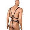 Men's Bondage Chastity Pants Erotic Wearing Panties Penis Strap Leather Clothes Fetish BDSM Briefs Chain Thong