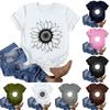 Women's Fashion Casual Printed Round Neck Pullover Short Sleeve T-Shirt Top