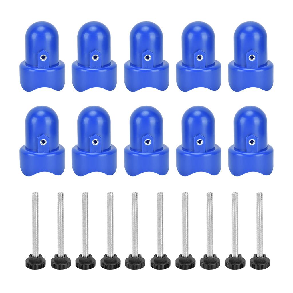 10Pcs Trampoline Enclosure Pole Cap with Screw Thumb Safety Rail Cap Accessory Blue