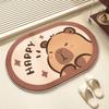 Cartoon Capybara Animal Imitation Cashmere Mat Bathroom Floor Mat Absorbent Non-slip Mat Toilet Door Foot Mat Toilet Carpet