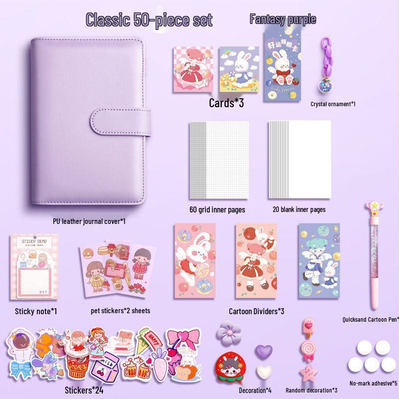 Hand Account Book Set: Cute Loose-Leaf Notebook for Girls & Children