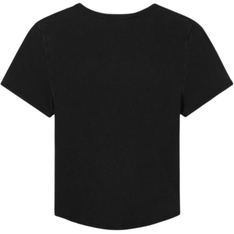 Levis Soft Casual Slim Fit Solid Color Short Sleeve T-Shirt Women Tops Black 003SU-0000