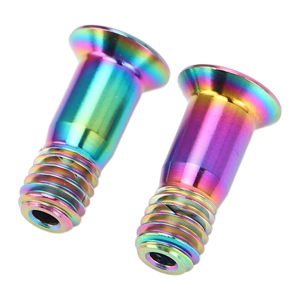 2pcs Bike Rear Derailleur Pulley Screw Colorful Hollow Ti Alloy Lightweight Flat Head Rear Dial Guid