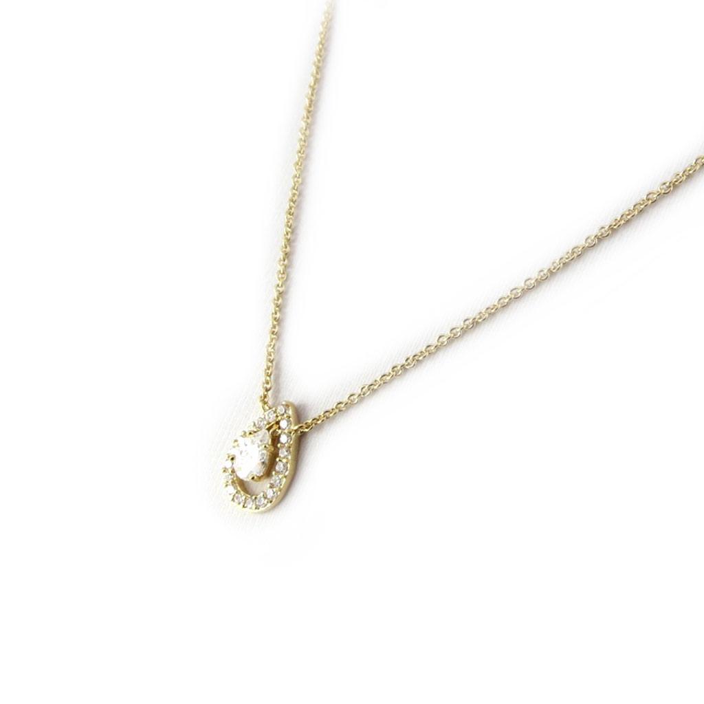 Les Trésors De Lily [L9546] - Gold Plated Necklace 'Sissi' White Gold - 13x9