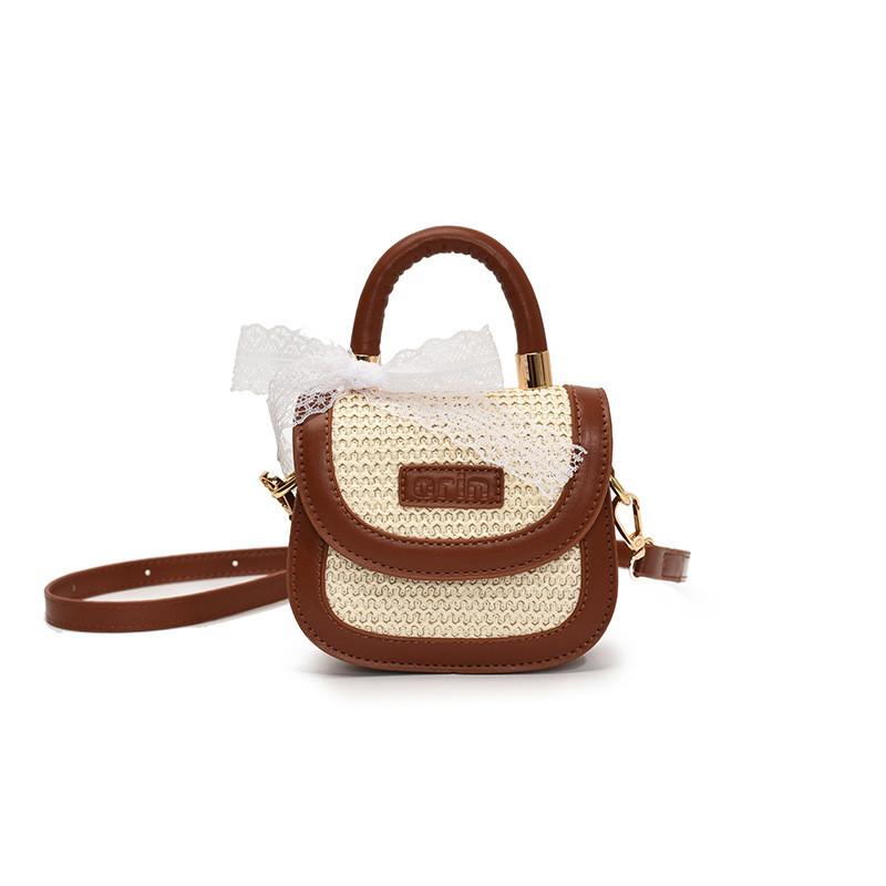 Handbag Knitted Princess Kids Shoulder Bag With Neutral Colors Matching Easy