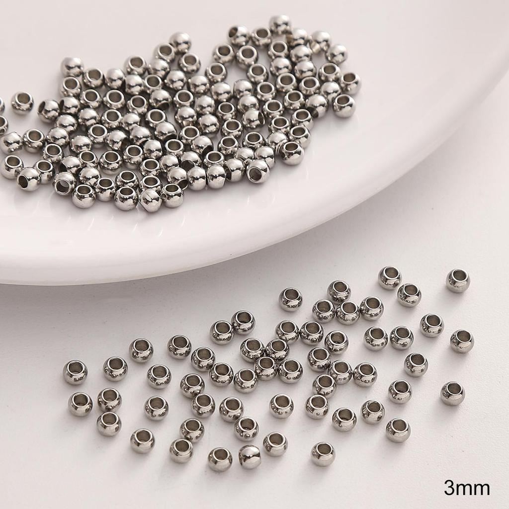 10-50pcs/bag Stainless Steel Beads DIY Bracelet Necklace Earrings Jewelry Accessories