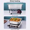 Stainless Steel Basin Chafing Dish Food Warmers Large Capacity 6.7L Warming Container with Lid for Buffet Catering Rectangle Chafing Dish